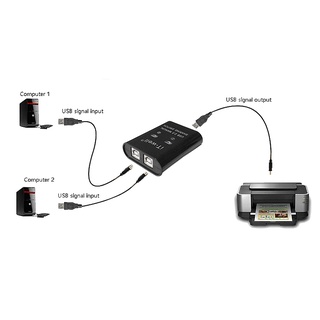 It-well usb printer sharing device, 2 in 1 out printer sharing device, 2-port manual kvm switching splitter hub converter
