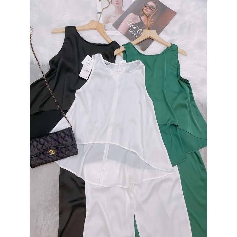 SNU243 - SET NỮ ÁO YẾM LỤA MIX QUẦN ỐNG SỚ | BigBuy360 - bigbuy360.vn