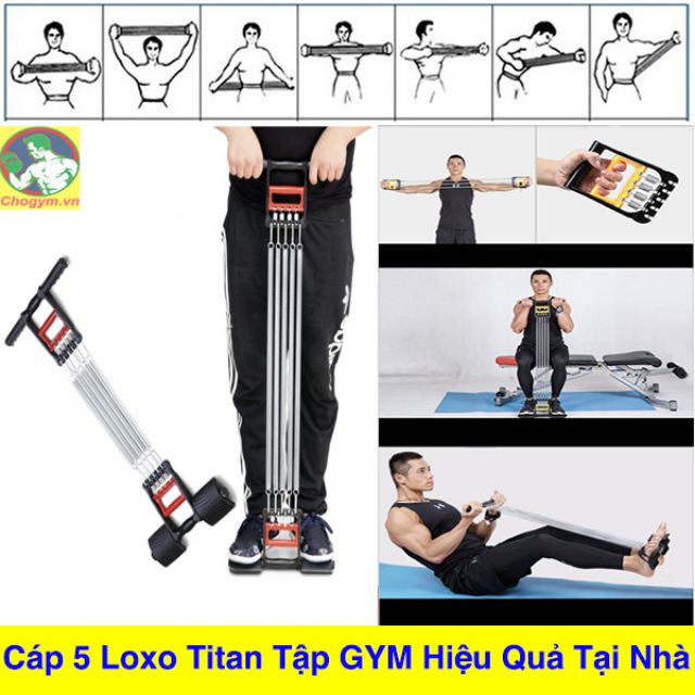 Dây kéo tập gym đa năng 5 lò xo