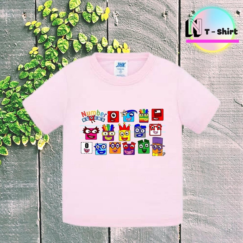 Áo thun cho bé trai và bé gái in hình hoạt hình Number Blocks dễ thương, chất liệu cotton mềm mịn thoáng mát NTShirt 11