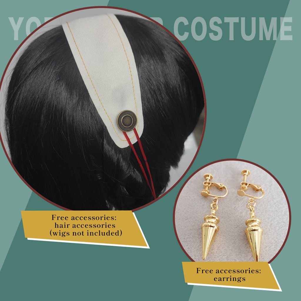 Holoun SPY Bộ đồ hóa trang 6 món màu đỏ hóa trang nhân vật Yor Forger Giáng Sinh/Halloween