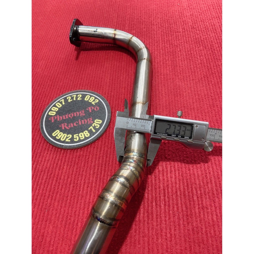 Cổ pô inox 304 khắc sâu cua kiểu gắn pô zin cho AB 125-150/ SHVN / VARIO / Click thái