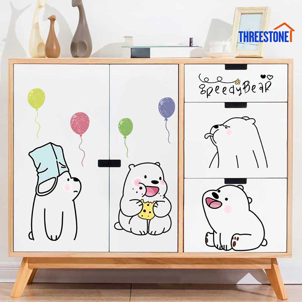 Giấy dán tường hình gấu Rilakkuma dễ thương có thể tháo gỡ trang trí phòng bé | BigBuy360 - bigbuy360.vn