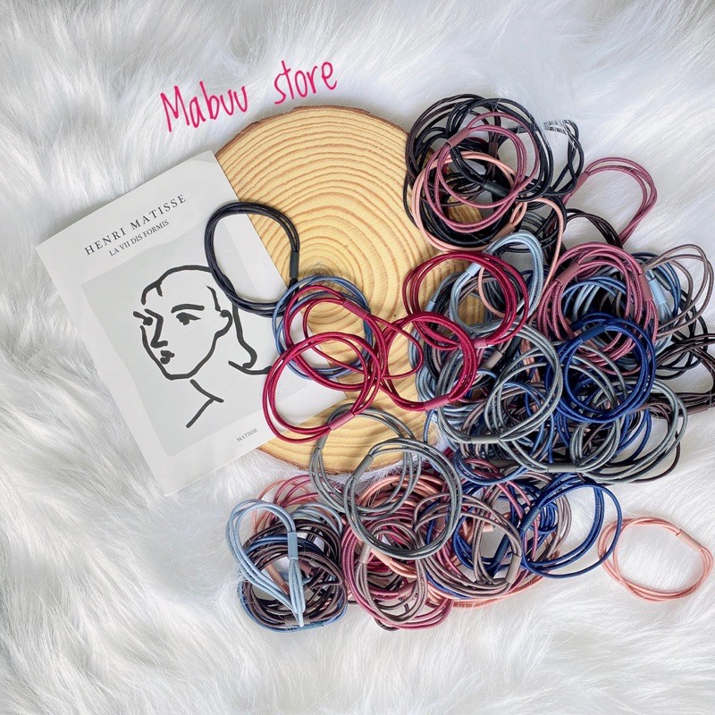 [Mã FAMARAL1 giảm 10K đơn 50K]Combo 10 dây chun buộc tóc nữ nhiều Màu Kiểu 3 sợi