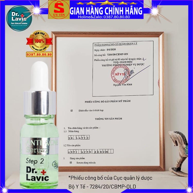 Tinh chất serum chấm xóa mụn thâm dưỡng trắng da step 2 Dr.lavic 5K 5P cho da dầu mụn khô nhạy cảm mụn viêm ẩn đầu đen