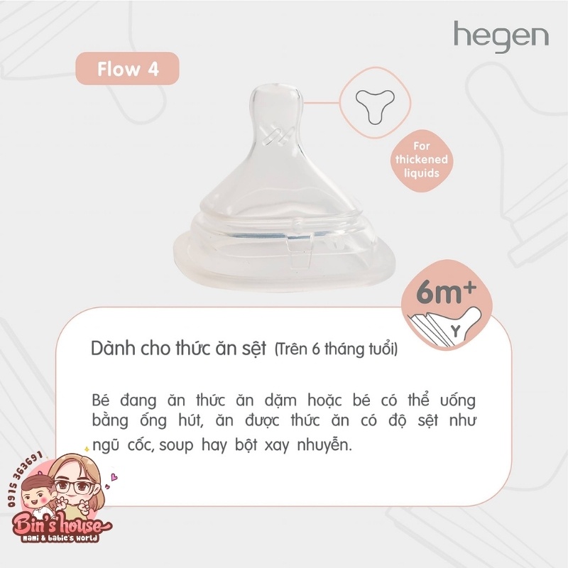 Chính hãng Núm Ti Thay Thế Bình Sữa Hegen 0m+, 3m+ , 6m+ Và Y Cắt 6m+