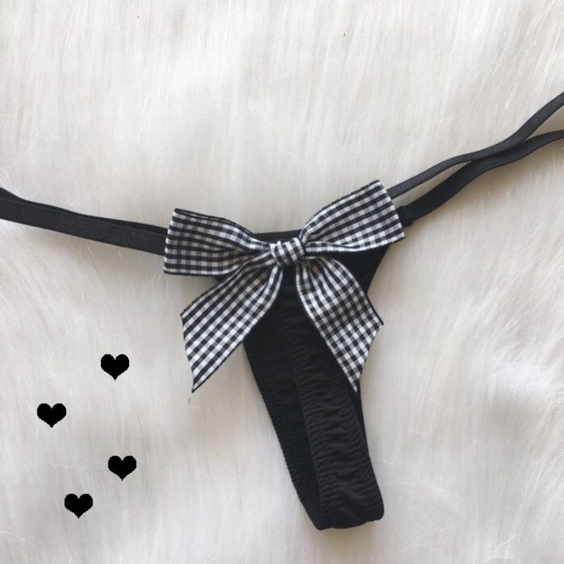 quần lót nữ lọt khe quần thong gắn nơ thun co dãn sexy gợi cảm