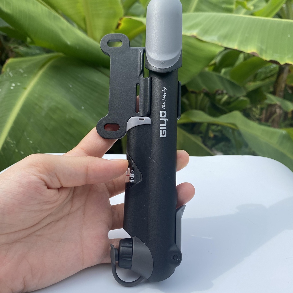 Bơm xe đạp mini thể thao cao cấp tích hợp đồng hò áp suất tiện dụng, bơm xe đạp cầm tay mini giá rẻ