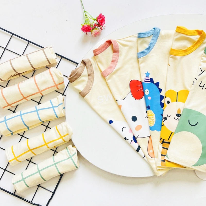 Đồ bộ cho bé trai và bé gái, Bộ Minky Mom cho bé 5-15kg chất vải mềm mịn màu sắc tươi sáng Baby-S – SBVN048