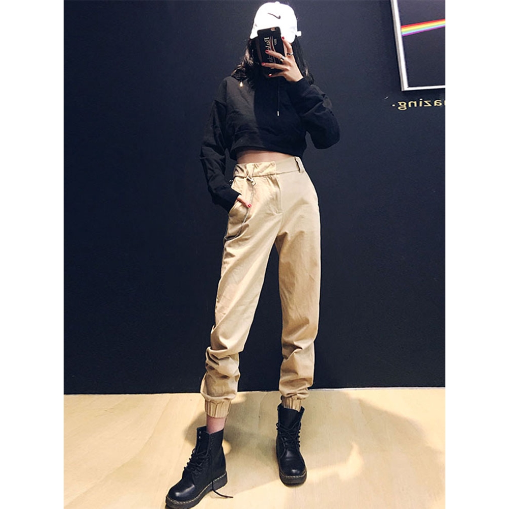 Quần Harem nữ màu trơn dáng rộng phong cách hip hop | BigBuy360 - bigbuy360.vn