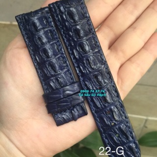 Dây đồng hồ da cá sấu gai lưng size 20-22-24