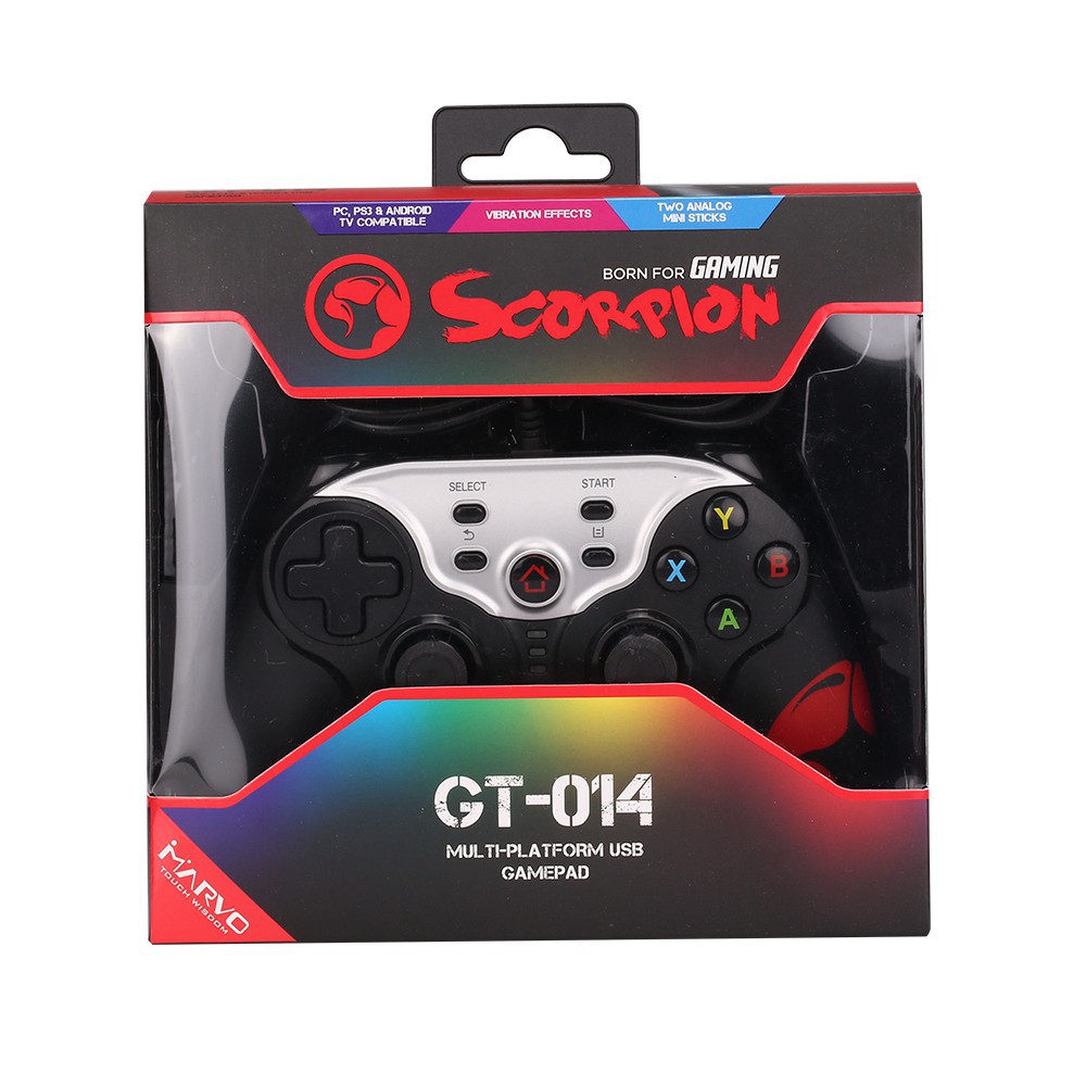 TAY CẦM, TAY BẤM GAME GAMEPAD MARVO GT 014 CỔNG USB CÓ RUNG