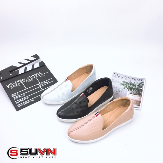 Slipon nữ độn 2cm da bò thật vnxk êm chân hàng xuất