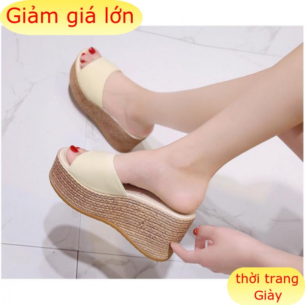 Dép Đế Xuồng 9cm Phong Cách Hàn Quốc Cho Nữ