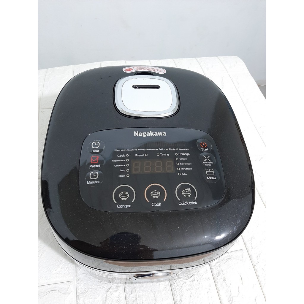 Nồi cơm điện tử Nagakawa NAG0123, dung tích 1.5L với 10 chức năng nấu và giữ ấm cơm, bảo hành 12 tháng chính hãng | BigBuy360 - bigbuy360.vn