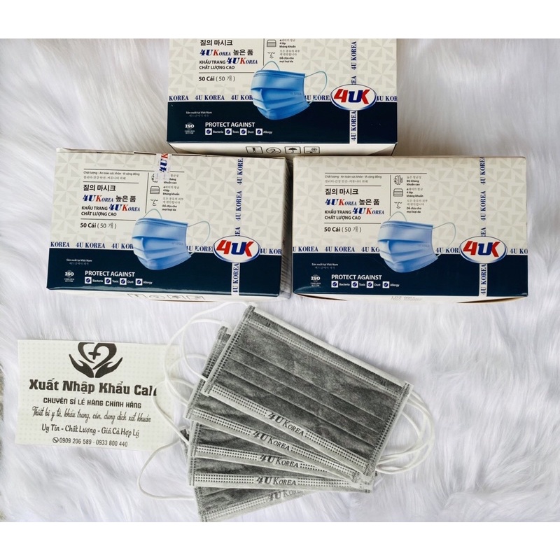 [HCM]Giá xưởng sỉ 1 thùng 50 hộp khẩu trang y tế 4 lớp kháng khuẩn 4uk tiêu chuẩn Hàn Quốc (50 cái/hộp)