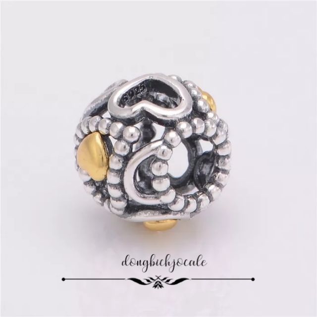 Hạt charm 2 tone bạc 925 ( vừa tất cả các vòng tay)