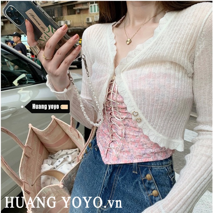 Áo Khoác cardigan Tay Dài Chống Nắng Thời Trang Hàn Quốc Cho Nữ