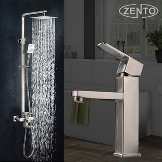 Bộ sen cây, vòi lavabo Zento KM102 - inox304