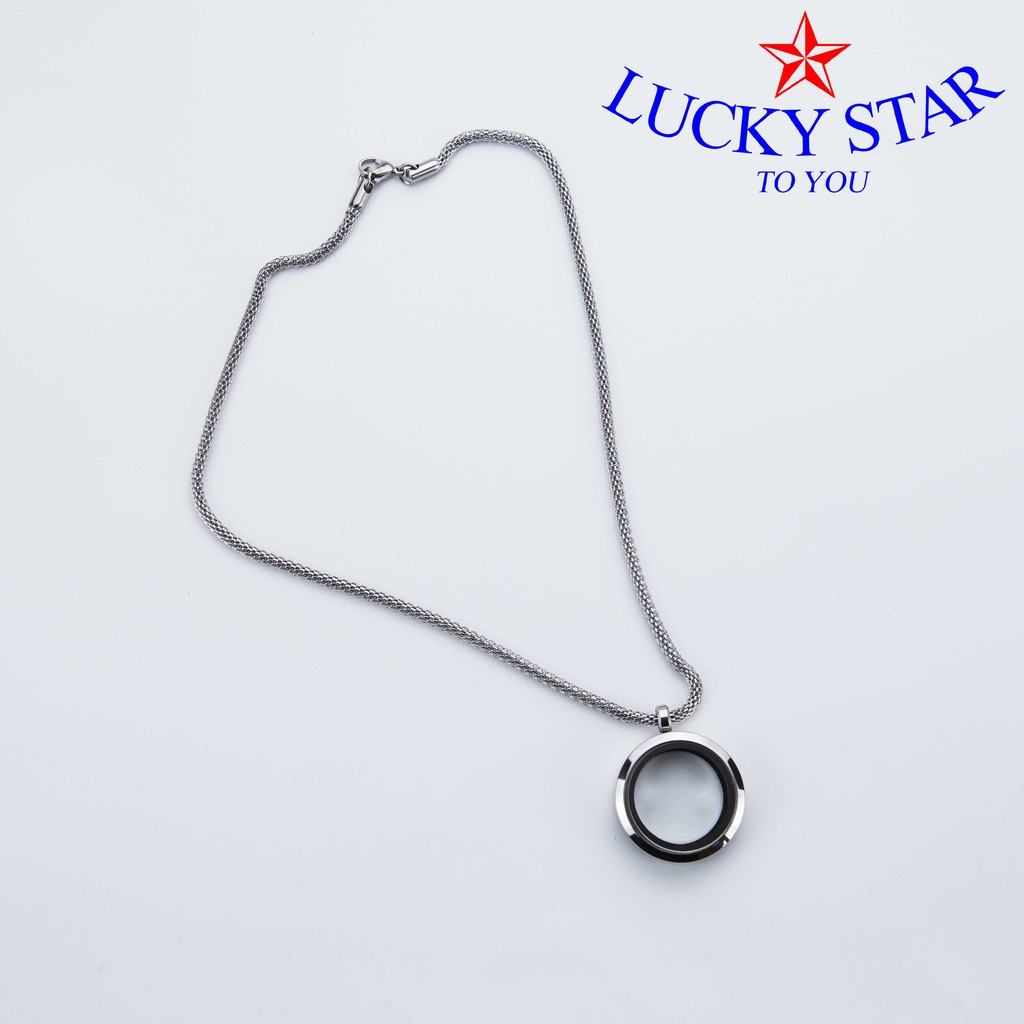 Dây chuyền locket rỗng xích cuộn rắn