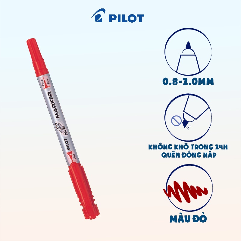 Bút Lông Dầu Pilot CD/DVD Marker SCA-TMCD-R - Mực Đỏ