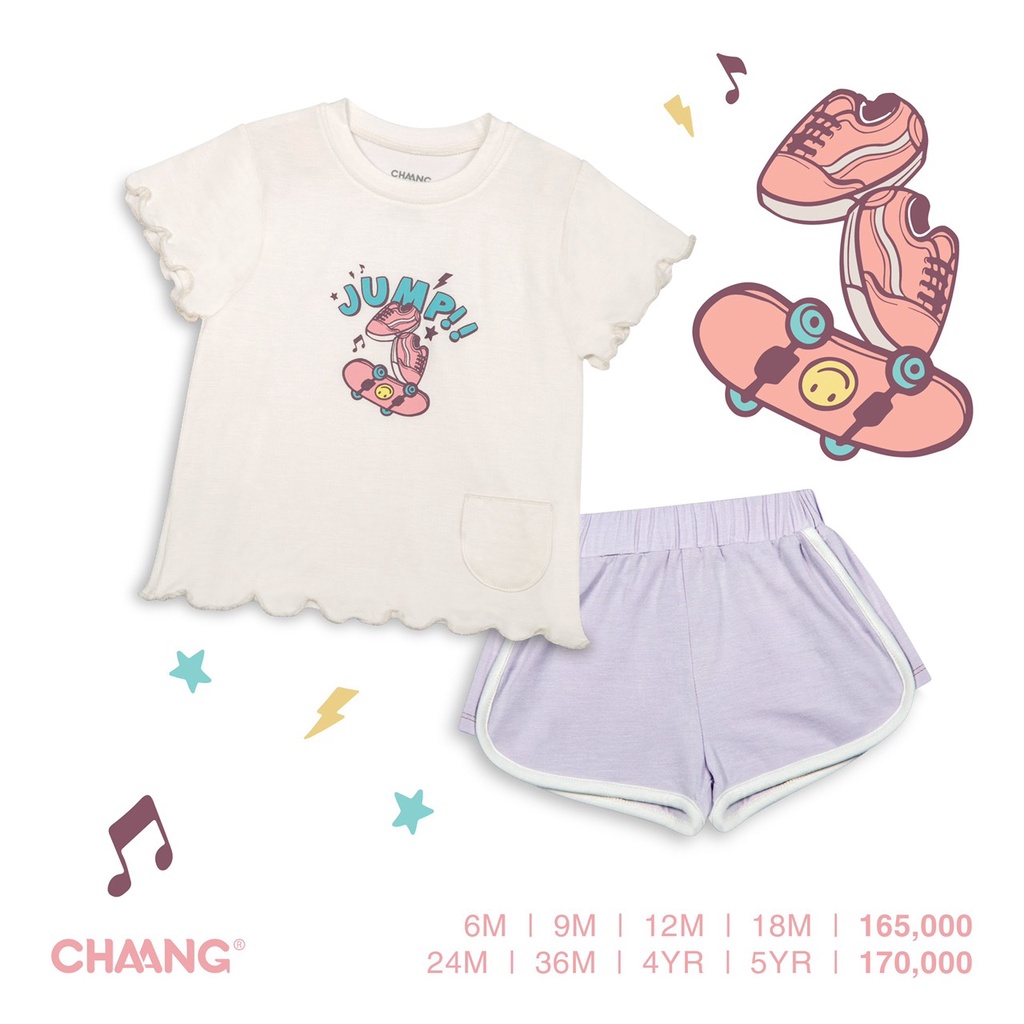 CHAANG Bộ Cộc Tay Cài Vai Trẻ Em Bst Active 2022