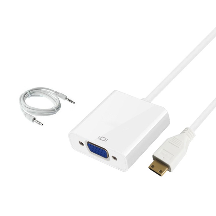 Cáp chuyển mini HDMI to VGA có âm thanh