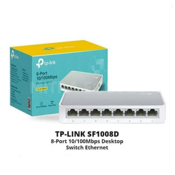 Bộ Chia Mạng Switch 8 Port TP-Link TL-SF1008D (8 Port 10/100Mbps - Vỏ nhựa) -  Bảo Hành 2 Năm