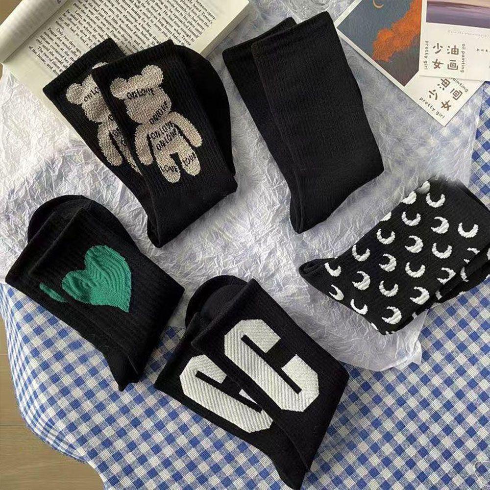 SOMEDAYZL Tất Cotton Thoáng Khí In Chữ C Và Mặt Trăng Dễ Thương