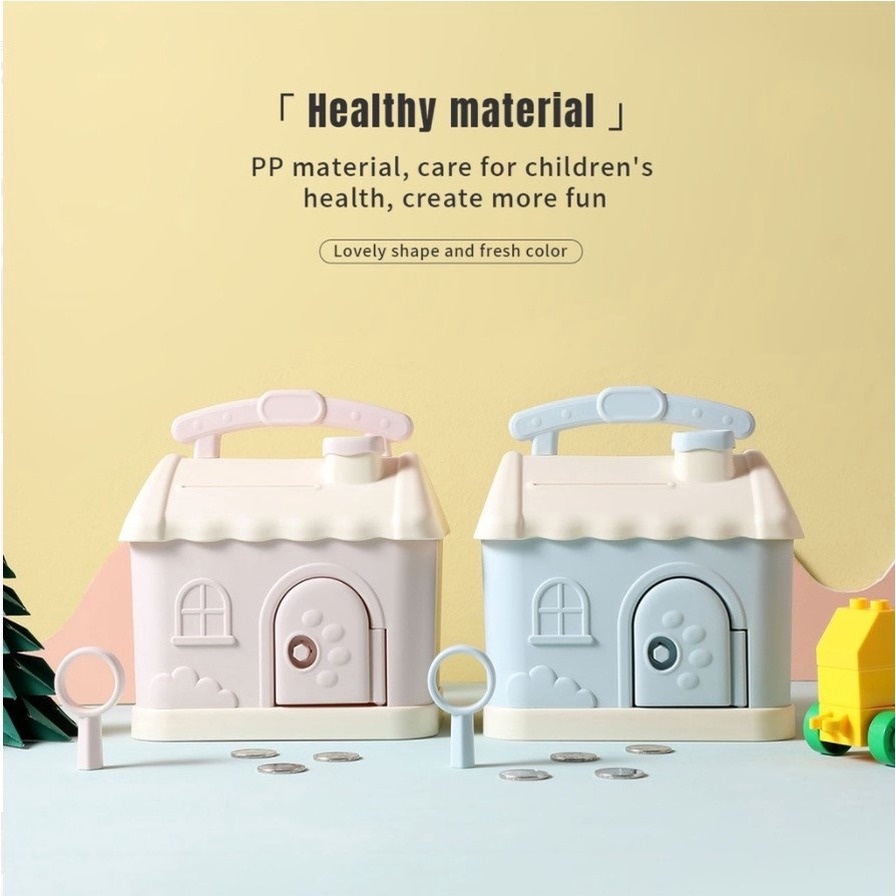 Phim hoạt hình ngôi nhà nhỏ dễ thương con heo đất sáng tạo di động đa chức năng với khóa ​Tạo Cho Bé ~COD