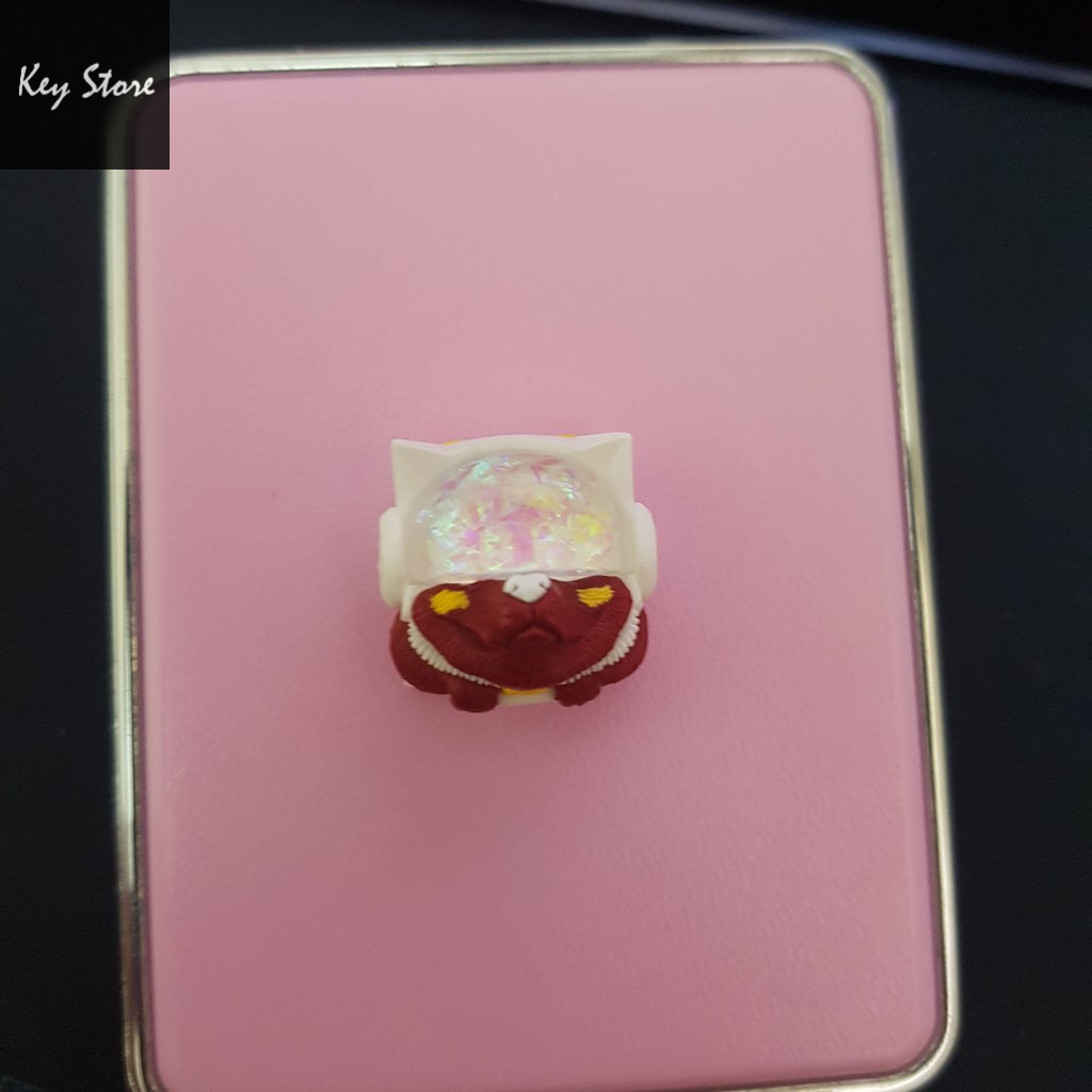 Nút bàn phím cơ artisan keycap sirius màu đỏ trắng