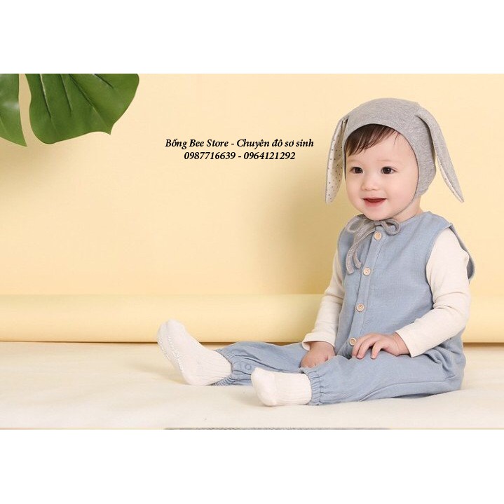 Mũ tai thỏ cotton cho bé
