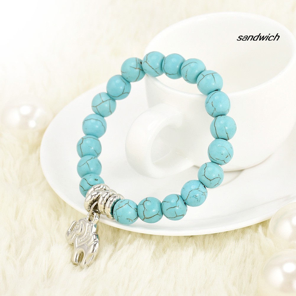 Vòng Tay Chuỗi Hạt Đá Ngọc Lam Tự Nhiên Thời Trang