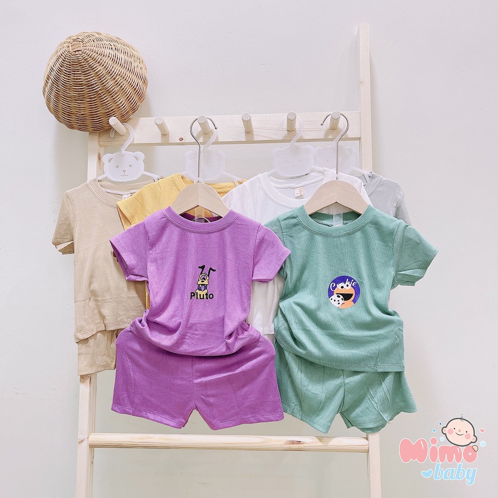 Bộ Cotton gân cộc tay siêu đẹp cho bé