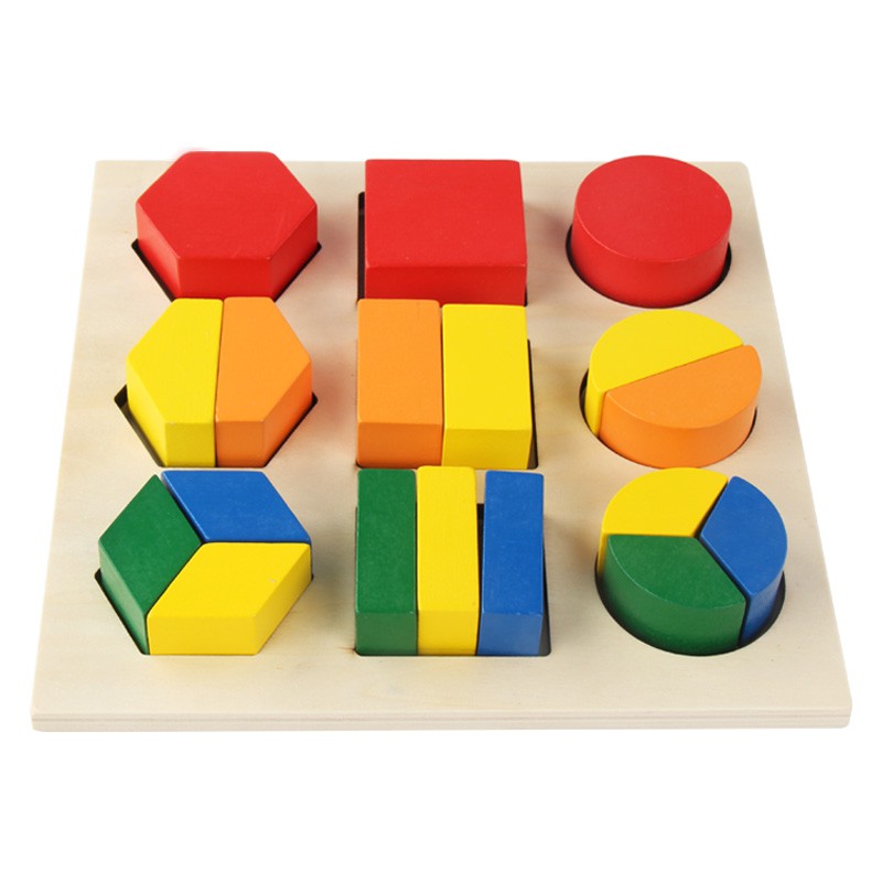 Ghép hình dạng phân số Montessori (Assembly Geometric Shape Tray)