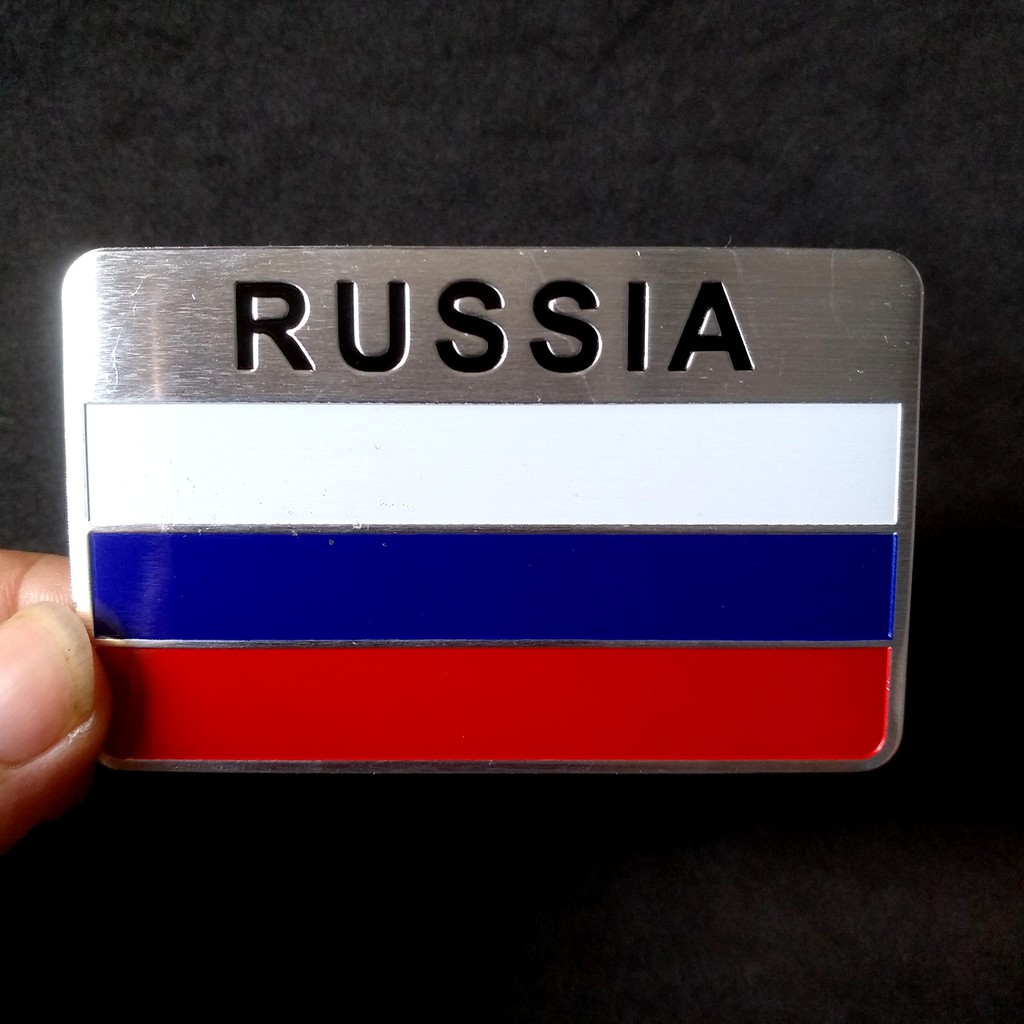 Miếng dán kim loại CỜ RUSSIA ( 8cm x 5cm )