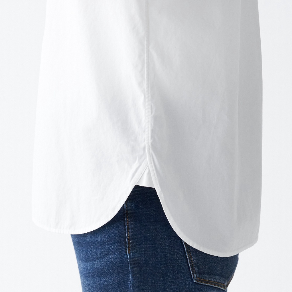 Muji Áo Sơ Mi Cotton Sợi Dài