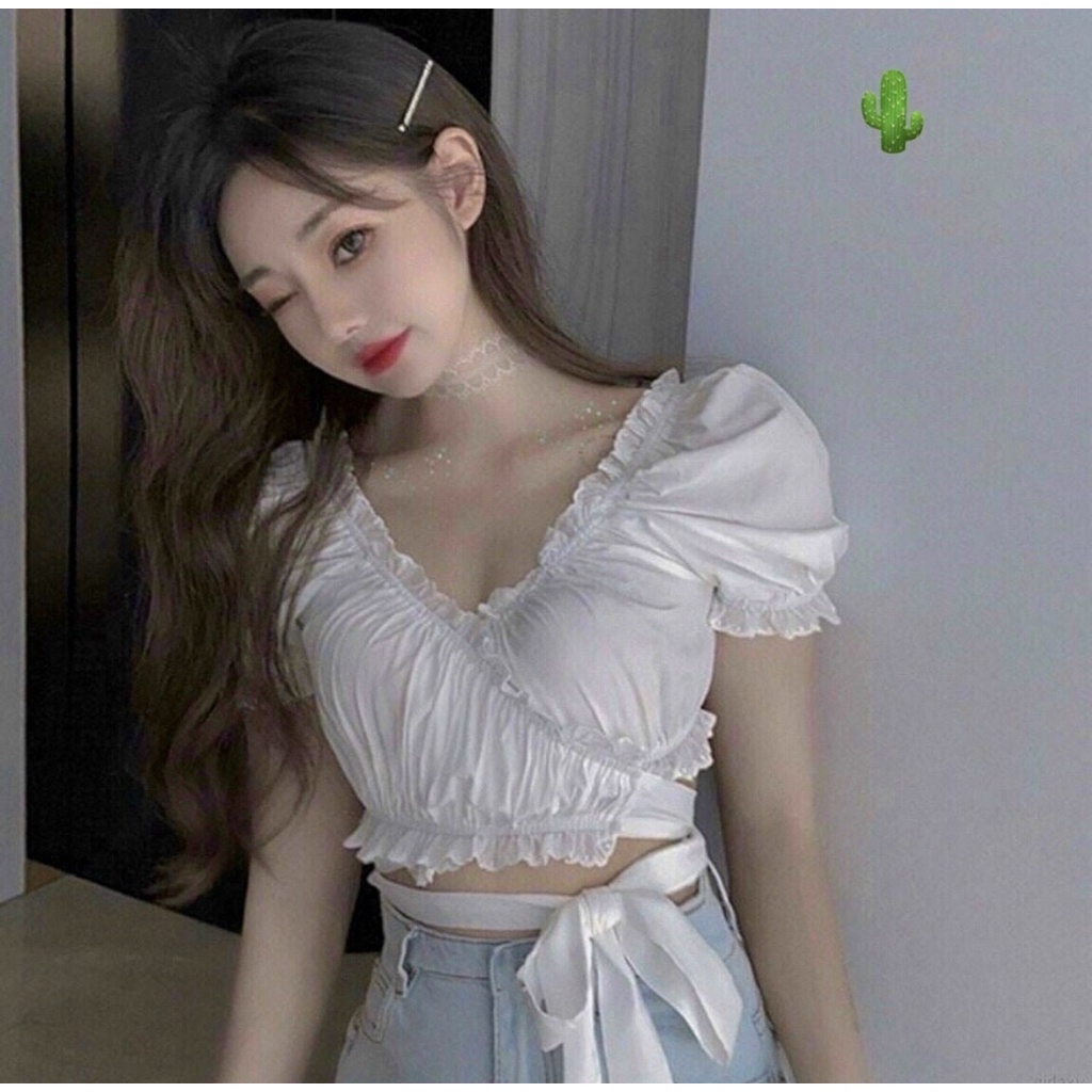 Áo Sơ Mi Nữ Bigsize Bánh bèo Thắt Nơ Che Bụng Và BẮp Tay Cực Hot MÃ AT11