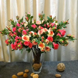 Cành hồng tỷ muội - cành hoa hồng lụa