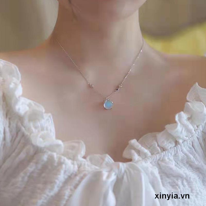 Vòng cổ Nữ Thiết Kế Xương Đòn Mặt Trăng Đính Đá Sang Trọng