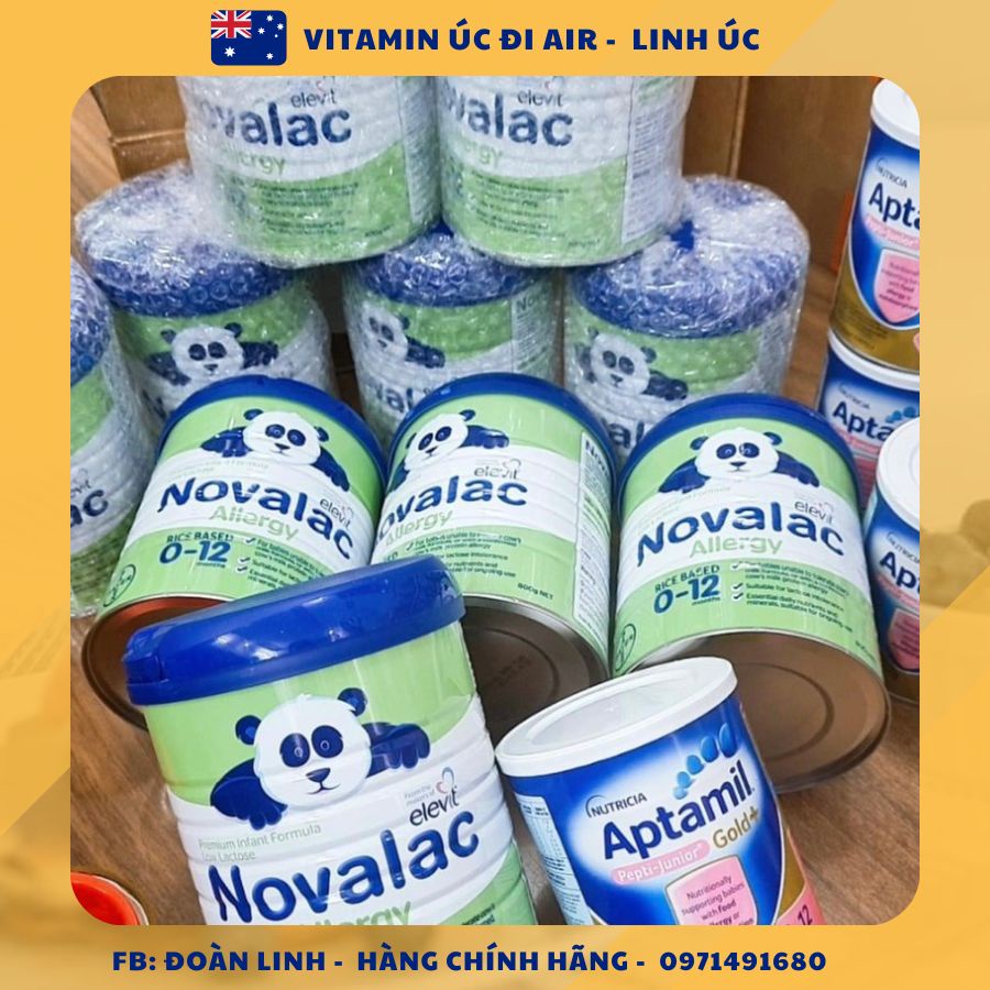 Sữa gạo Novalac Úc 800g, Hàng chuẩn úc đi air, Sữa gạo Novalac Allergy Úc 800g dành cho trẻ dị ứng đạm  bò, Date xa