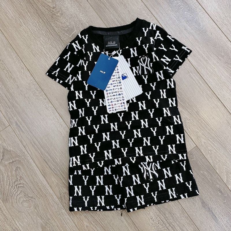 Quần áo cộc tay bé trai, bé gái, bộ đồ cộc tay M..L.B xuất dư họa tiết N..Y thêu xịn cho bé