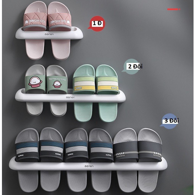 Kệ Treo Dép Thanh Phơi Khăn Phòng Tắm Oenon Cao Cấp, Giá Để Dép Dán Tường Nhà Bếp (Tặng Kèm Miếng Dán)
