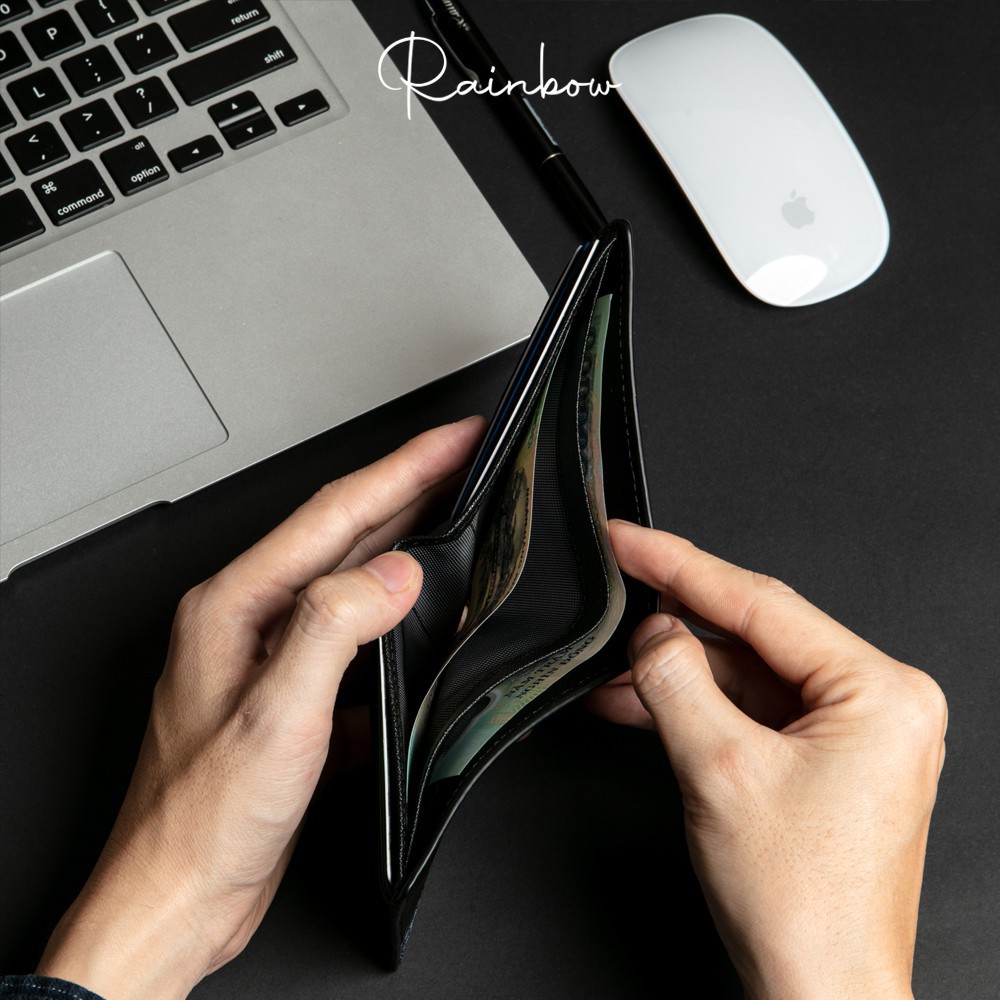 Ví nam da bò Ý dập vân Saffiano đẳng cấp Rainbow W007 - Siêu nhỏ gọn, bền bỉ, bảo hành 3 năm | BigBuy360 - bigbuy360.vn