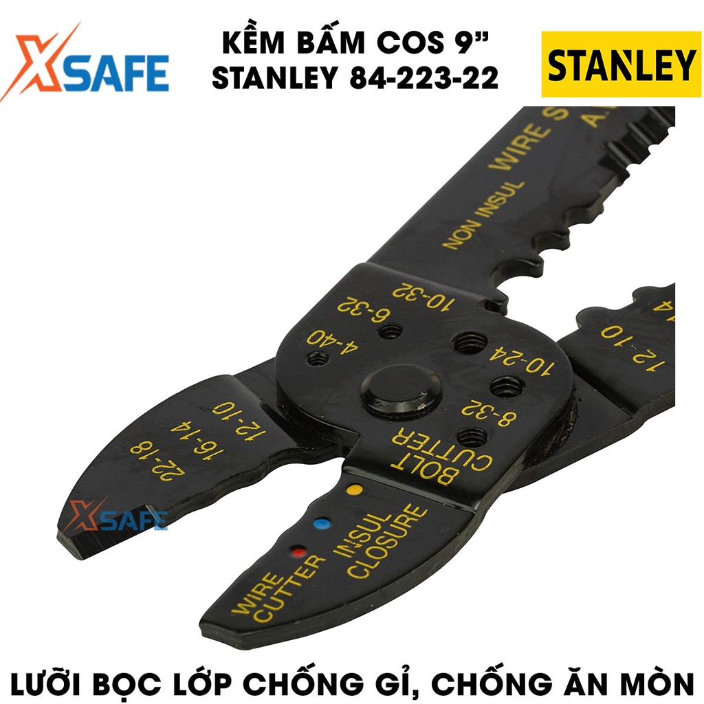 Kềm bấm cos 9 inch STANLEY 84-223-22 230mm Kìm bấm cos Stanley nhỏ gọn tiện lợi, hợp kim thép cao cấp chống gỉ