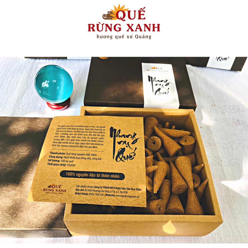Nhang nụ quế 100% Quế Rừng Xanh,100nụ/hộp, xông nhà, thiền yoga, giúp âm không gian, tăng vượng khí, dễ chịu tinh thần