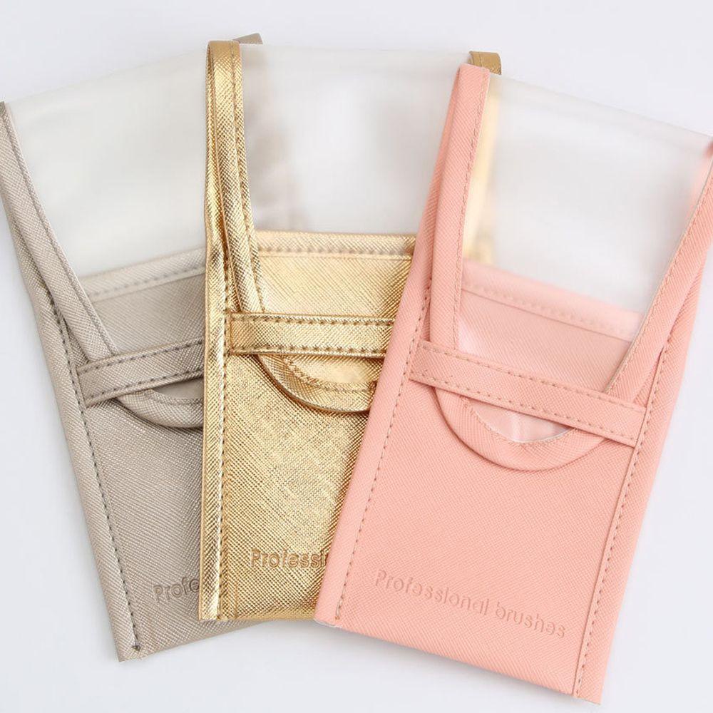 Túi Đựng Cọ Trang Điểm DYRUIDOJ Chất Liệu Da Pu Màu Trơn Sáng Tạo