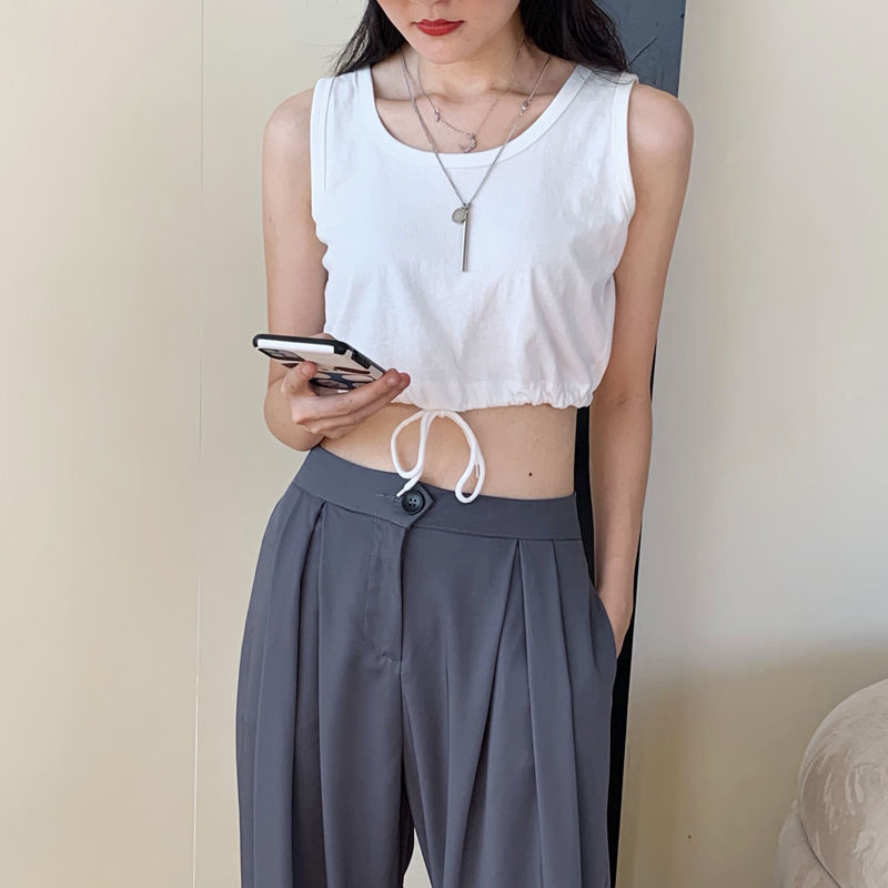 COZOK Áo hai dây ngắn phong cách Hàn Quốc cho nữ