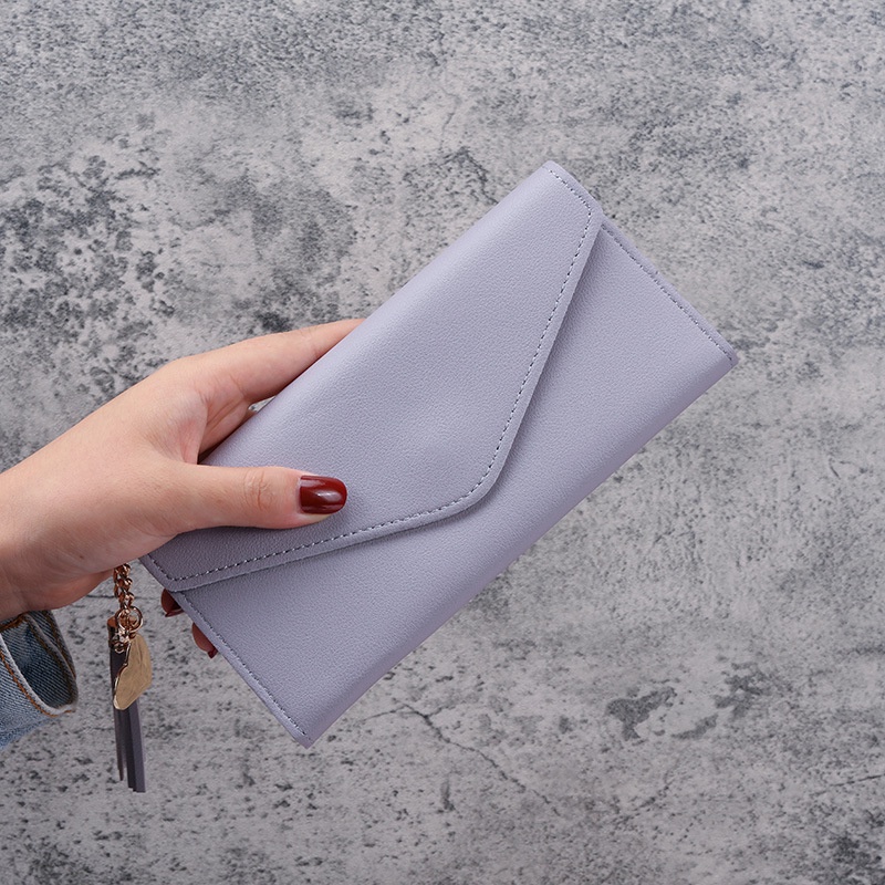 Ví Cầm Tay Dáng Dài Họa Tiết Trái Tim Đơn Giản Đa Năng Thời Trang Xuân Hè Cho Nữ