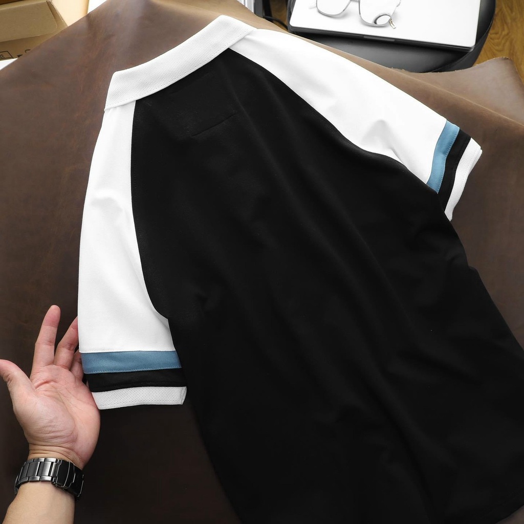 Áo polo nam,áo thun nam cổ bẻ vải cotton phối tay cách điệu